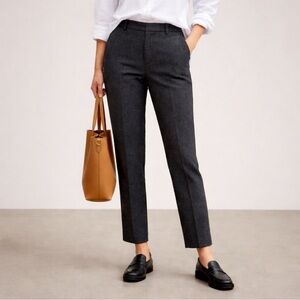 Babaton Wool Cashmere Blend Slim Ankle Pants Charcoal Gray 6